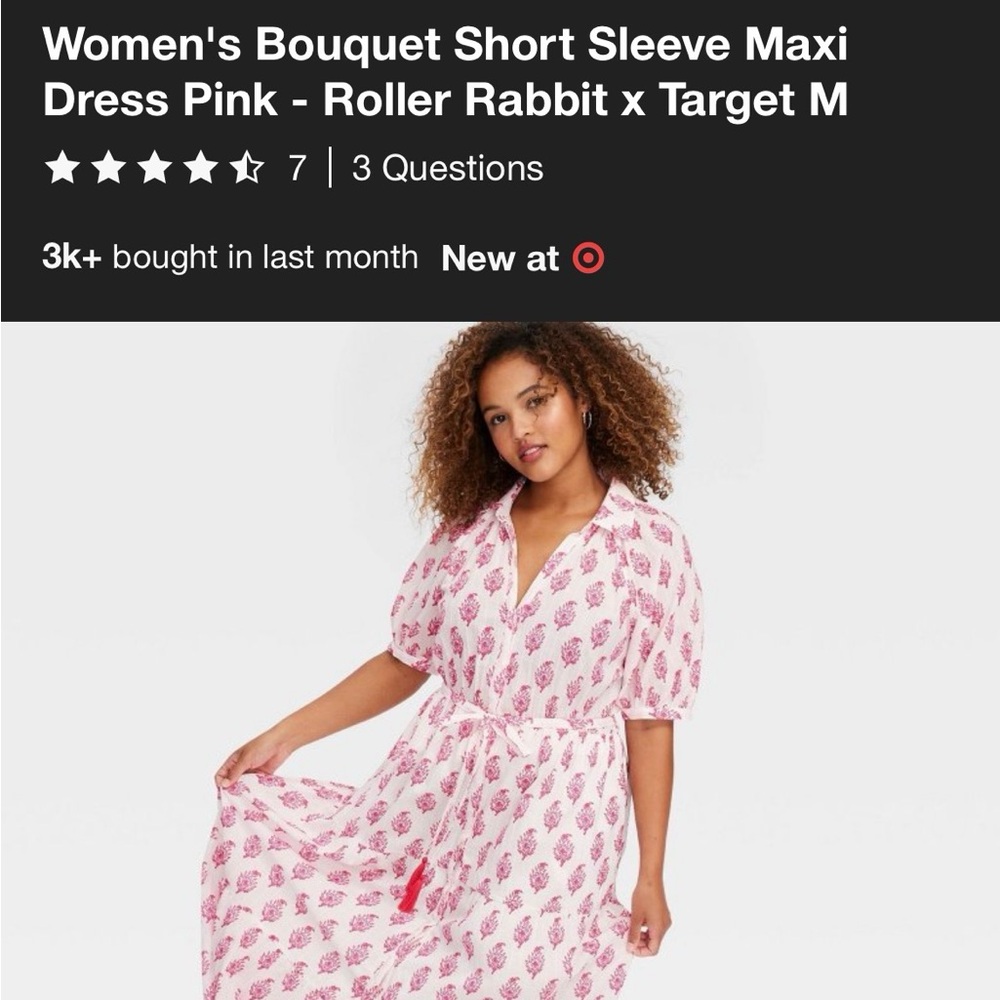 Roller Rabbit x Target Pink Maxi Dress-large - Picture 2 of 4